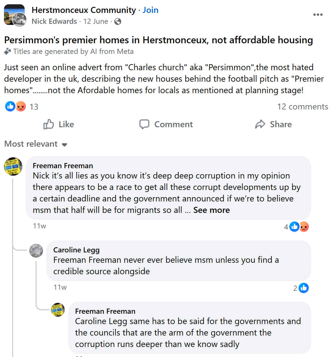 What happened at Herstmonceux may not be seen as normal, and it fits a pattern seen in other parts of the UK where large developers with poor compliance histories use �community engagement� as a soft-power tactic to neutralise opposition to controversial schemes.